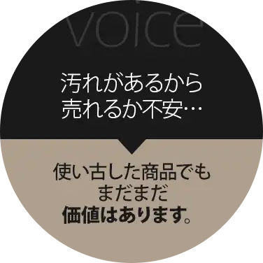 汚れがあるからうれるか不安...使い古した商品でもまだまだ価値はあります。