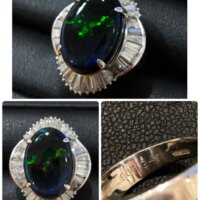 デザインリング ブラックオパール9.07ct ダイヤモンド2.47ct  Pt900 みのおキューズモール店