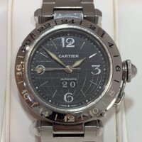 カルティエ パシャC メリディアン ビッグデイト GMT AT Ｗ31049M7 ☆芦屋店☆