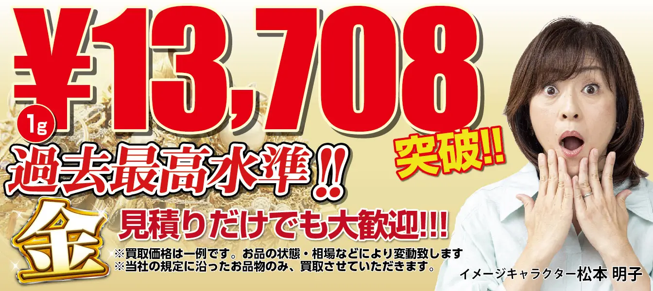 2022年10月金相場最高値更新!過去40年間で「今」がもっとも高値です