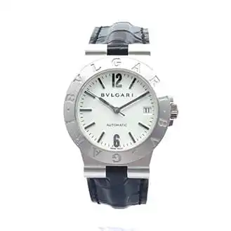 ブルガリ ブルガリブルガリ ディアゴノスポーツ WG 革ベルト 黒 腕時計