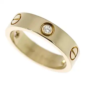 カルティエ ラブリング ハーフダイヤ K18YG 約9.6ｇ Bランク リング アクセサリー