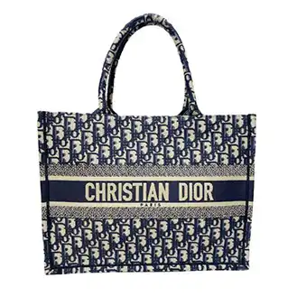 ディオール ブックトート ミディアムサイズ ネイビー系 Aランク バッグ