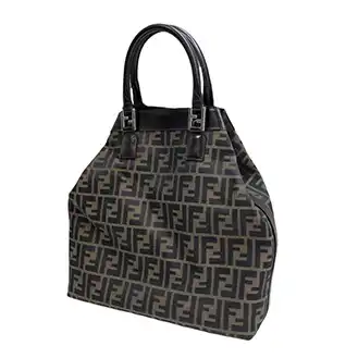 フェンディ ズッカ FF金具 ハンドバッグ 黒系