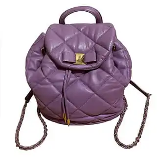 フェラガモ GU-21 F007 ヴァラリボン レザー リュックサック バックパック パープル