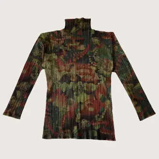 ISSEY MIYAKE PLESTS PLEASE 総柄ハイネックカットソー