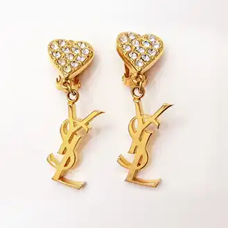 サンローラン YSLロゴ ハートイヤリング AB アクセサリー