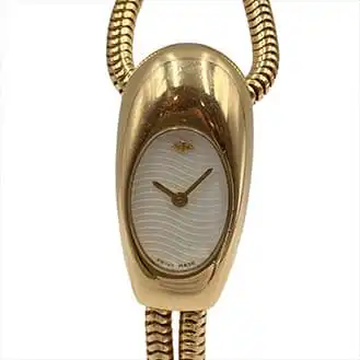 ヴァンクリーフ&アペール カデナ セルティ メレダイヤ クォーツ 白文字盤 K18YG 総重量約52.2g 腕時計