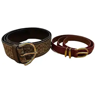 コーチ レザーベルト 2本セット シグネチャー 無地