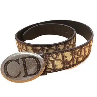 ディオール トロッター柄 CDロゴバックル ベルト ヴィンテージ