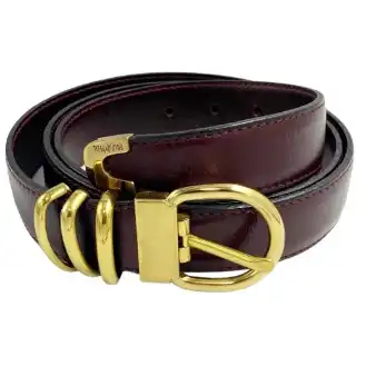 ゴールドファイル ヴィンテージ メンズ レザー ベルト ボルドー