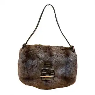ミンク
マンマバケット ワンショルダーバッグ ファー 毛皮 ブラウン