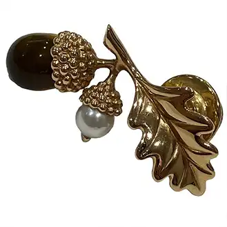 MIKIMOTO【ミキモト】
ピンブローチ K18PG 天然タイガーアイ&ベビーパール