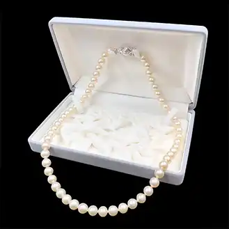 ノーブランド
パールネックレス 本真珠 ホワイトパール 9.1-9.4mm K14WG金具 総重量66.6g