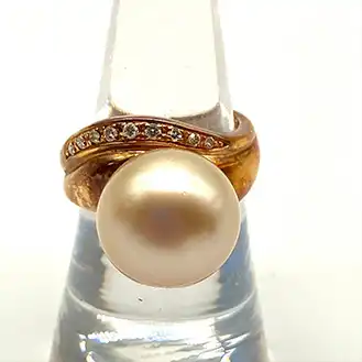 田崎真珠
パールリング 0.09ct K18YG パール幅約12.71mm