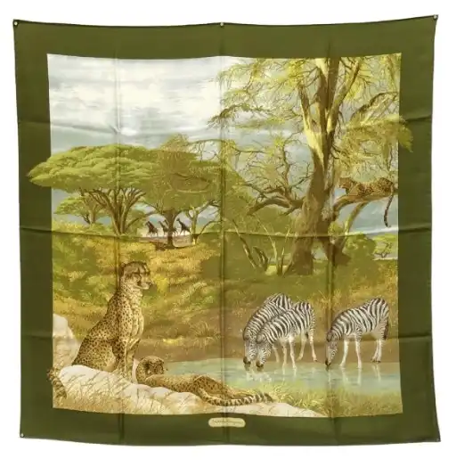 フェラガモ アニマル柄 サバンナ スカーフ