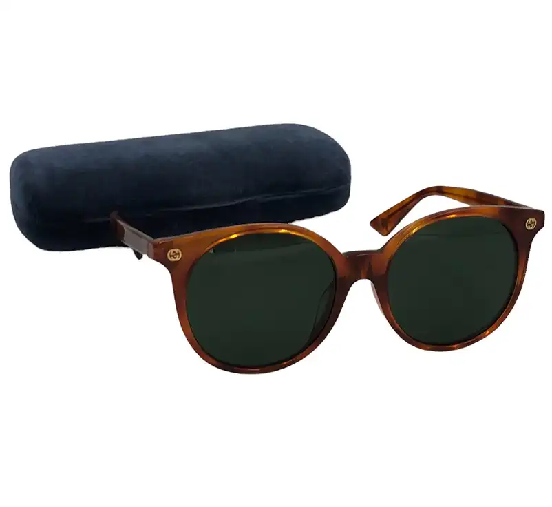 グッチ プラフレーム GG金具 GG0091SA 002 53ロ 18 145 茶系 ケース