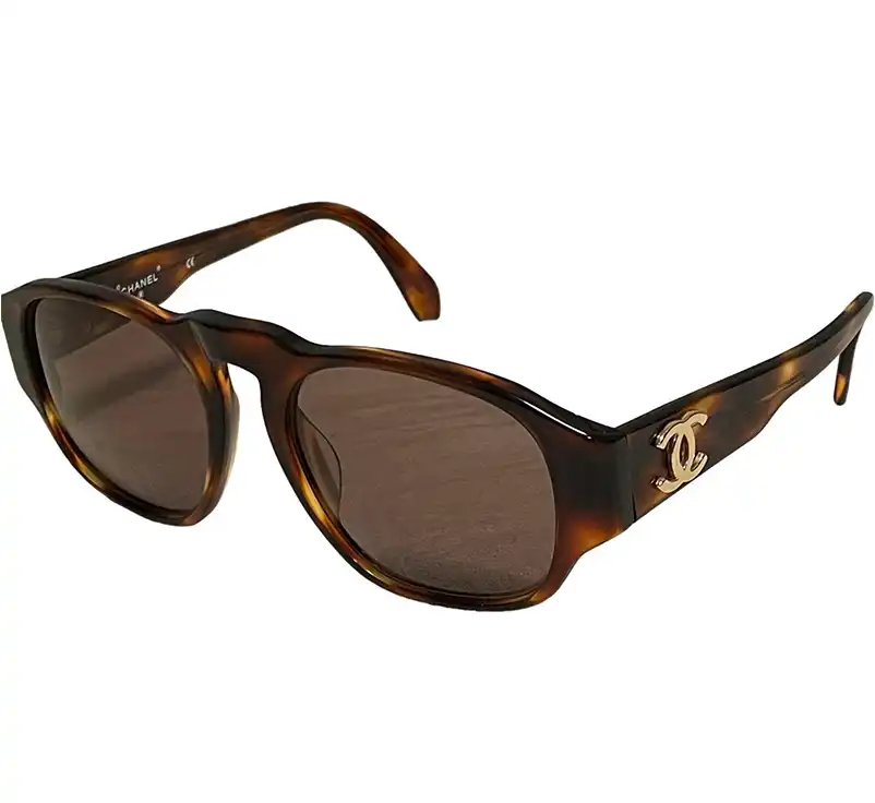 シャネル サングラス セルフレーム ココマーク ブラウン系