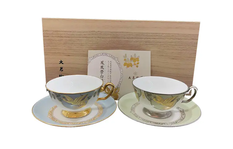 大倉陶園 鳳凰栄白樺紋 碗皿 カップ＆ソーサー