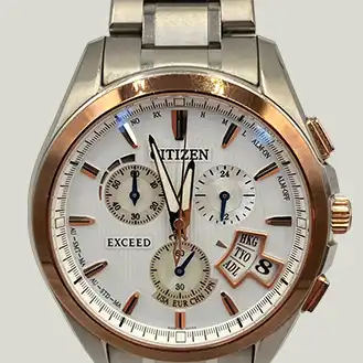 シチズン 電波時計 H610-T017118 エクシード エコドライブ クロノグラフ 稼働