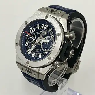 ウブロ ビッグバン ウニコ チタニウム ラバー ブルー 完品 自動巻き 稼働品 腕時計