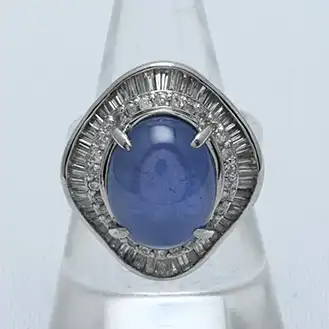 スターサファイア リング PT900 宝石16.46ct D1.5ct