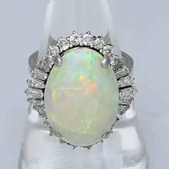 オパール リング pt900 宝石12.8g