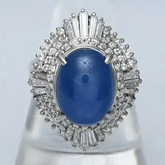 スターサファイア リング pt900 宝石2.042ct