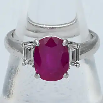 ルビー リング pt900 宝石2.293ct D0.36ct