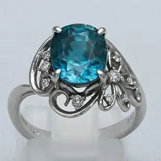 トルマリン リング pt900 宝石5.97ct D0.11ct