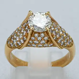 ダイヤモンド リング k18 宝石1.032ct D0.866ct