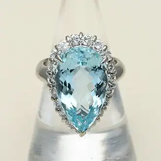 アクアマリン リング PT900 宝石11.35ct D1.45ct