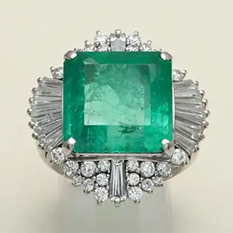 エメラルド リング PT900 宝石14.13ct