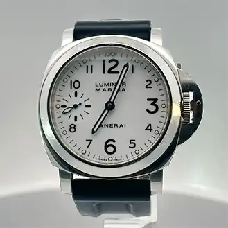 パネライ ルミノール マリーナ PAM00113 SS×ラバーベルト 白文字盤 腕時計