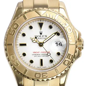 ロレックス ヨットマスター YG ホワイト文字盤 168628 A番 保証書あり 腕時計