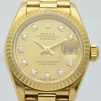 ロレックス デイトジャスト YG ゴールド文字盤 79178 E番 保証書あり 腕時計