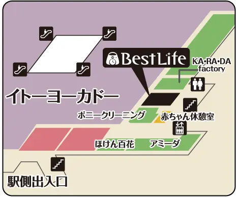 ベストライフ あびこショッピングプラザ店 フロアマップ