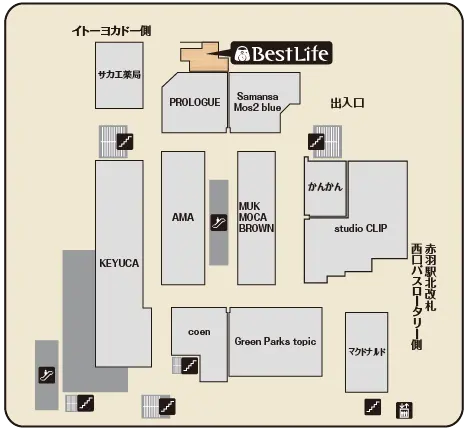買取専門店 ベストライフ 赤羽アピレ店 フロアマップ