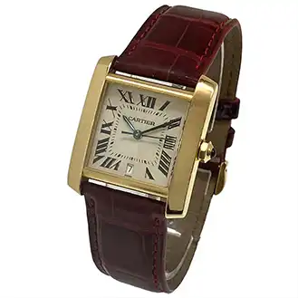 タンクフランセーズLM AT YG 純正革ベルト・尾錠 銀文字盤 W5000156