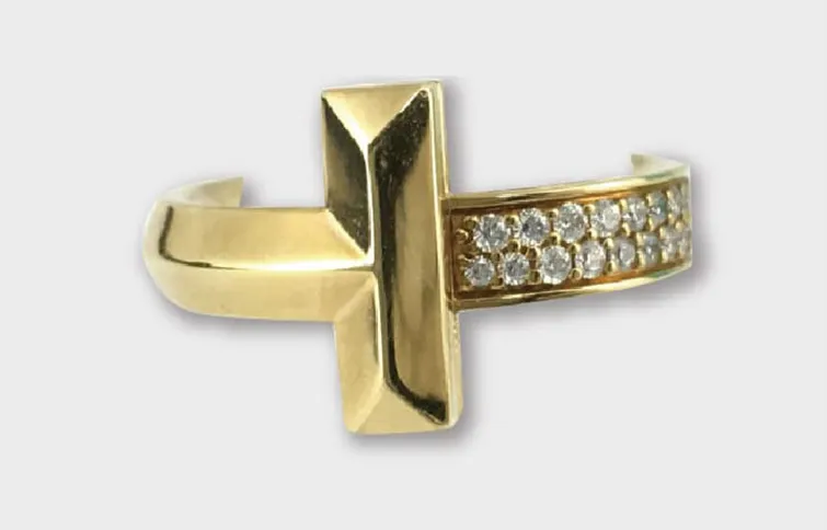 Tワン ナローダイヤリング