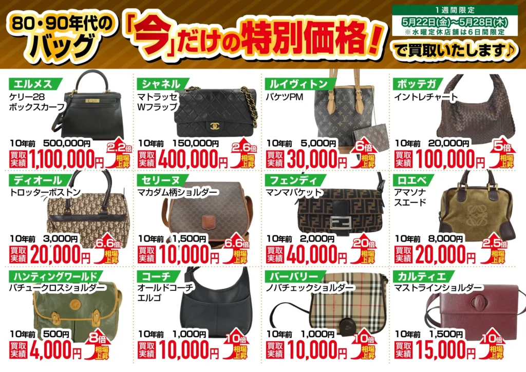 80・90年代のバッグ「今」だけの特別価格！
